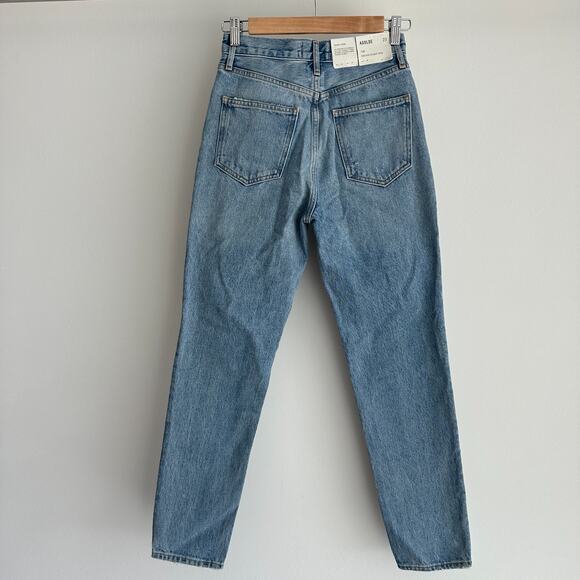 Agolde Jeans Womens 23 Blue Fen Distressed High Rise Relaxed Organic Denim - Picture 5 of 13